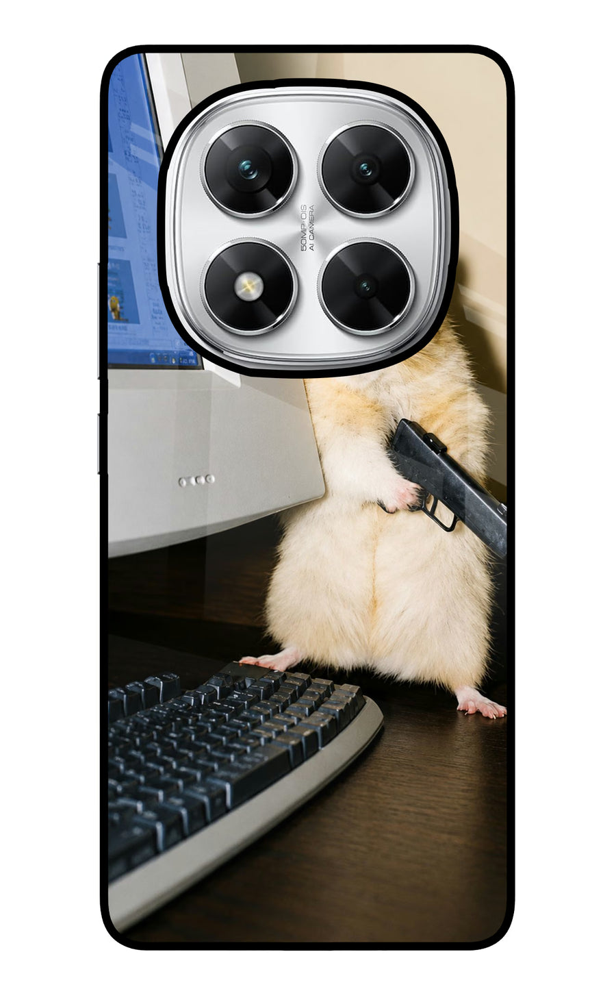 Hacker Hamster Poco X7 5G Back Cover, Glass case