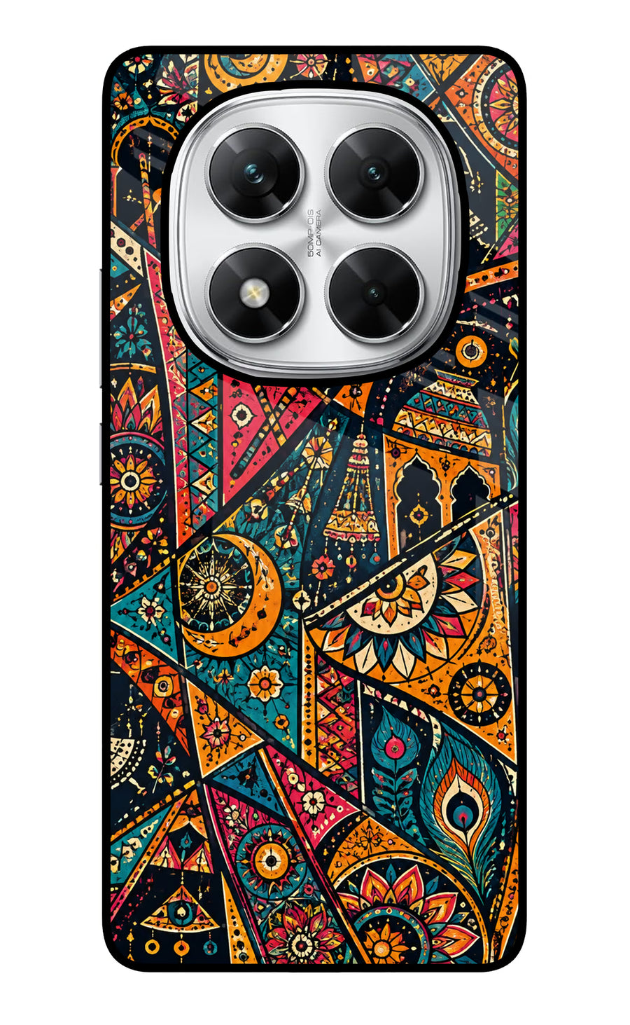 Folk Print Poco X7 5G Back Cover, Glass case