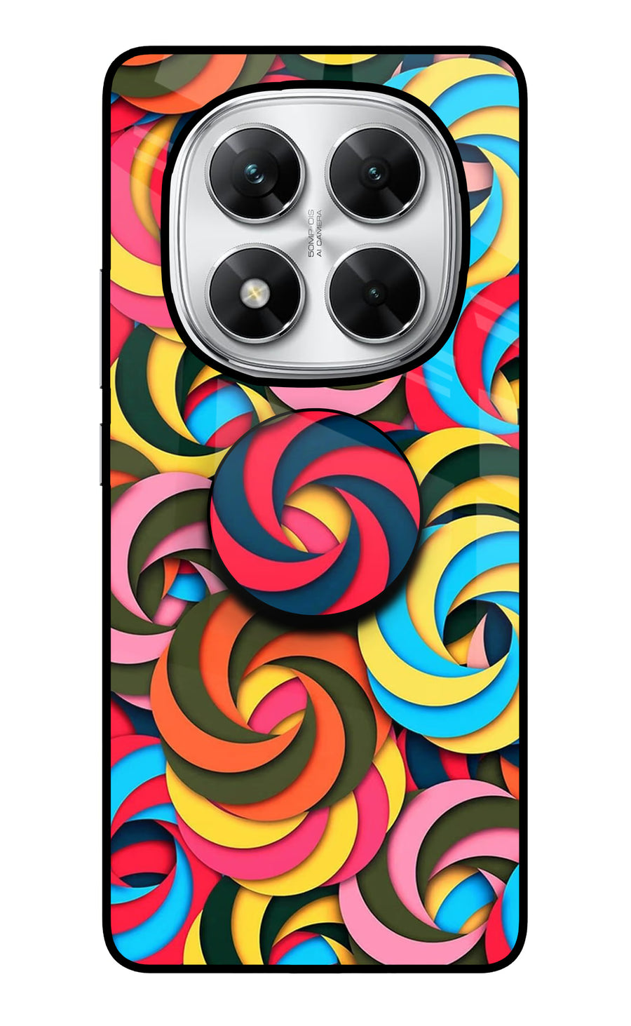 Spiral Pattern Poco X7 5G Pop Case, Glass case