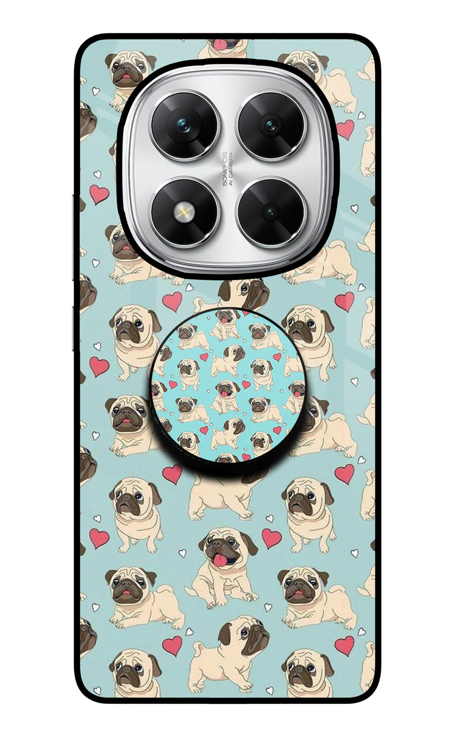Pug Dog Poco X7 5G Pop Case, Glass case