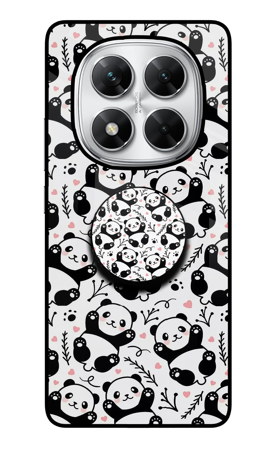 Cute Panda Poco X7 5G Pop Case, Glass case