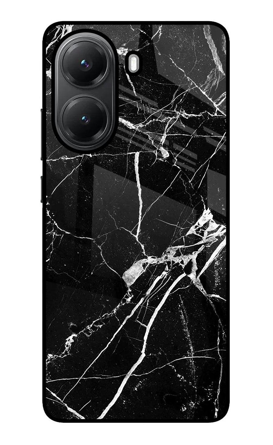 Black Marble Pattern Poco X7 Pro 5G Back Cover, Glass case