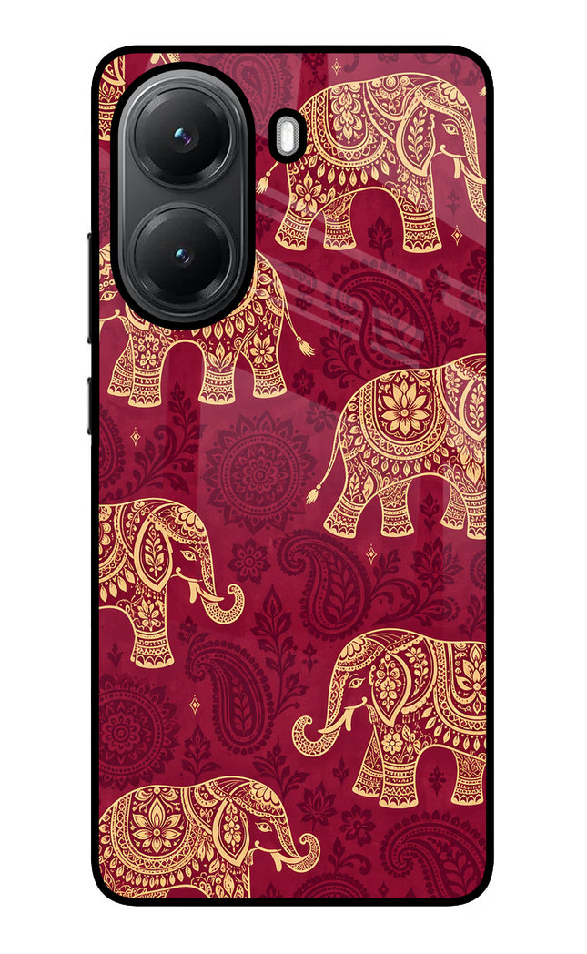 Maroon Elephant Poco X7 Pro 5G Glass Case