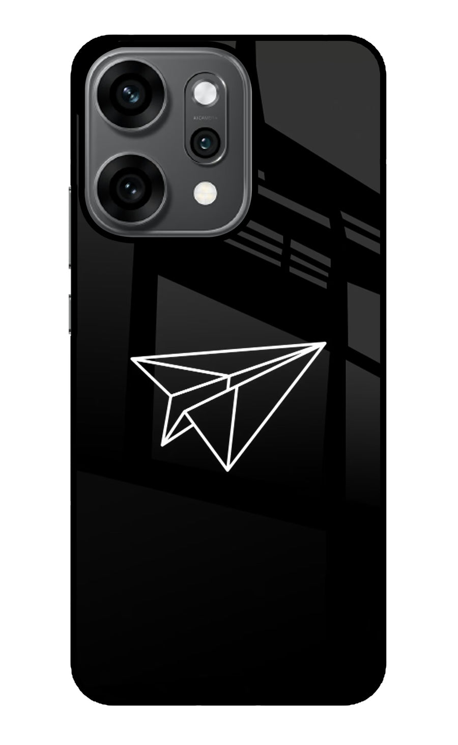 Paper Plane White Oppo Reno14 Pro 5G Back Cover, Glass case