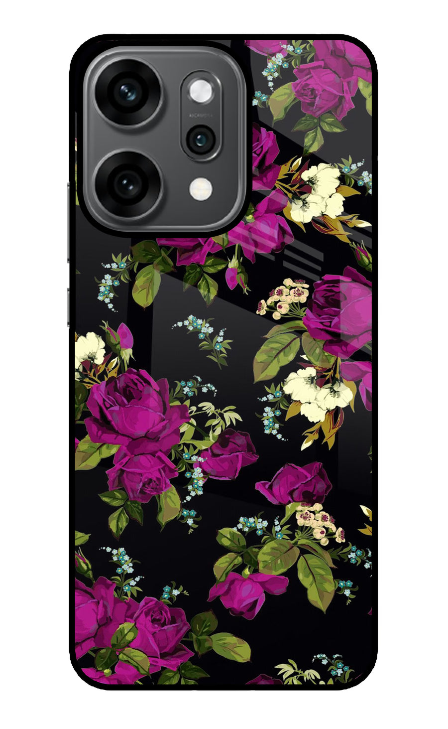Flowers Oppo Reno14 Pro 5G Back Cover, Glass case