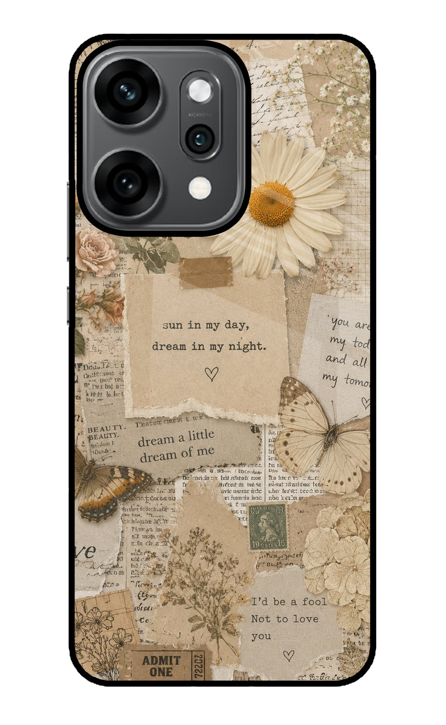 Vintage case Oppo Reno14 Pro 5G Back Cover, Glass case