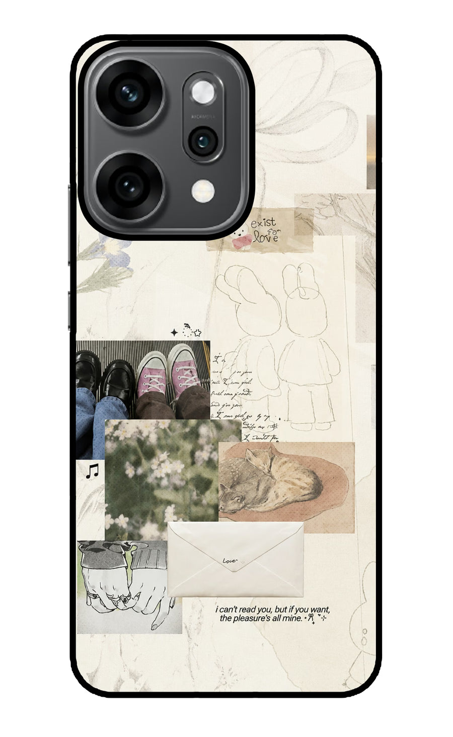 Soft Aesthetic Oppo Reno14 Pro 5G Back Cover, Glass case