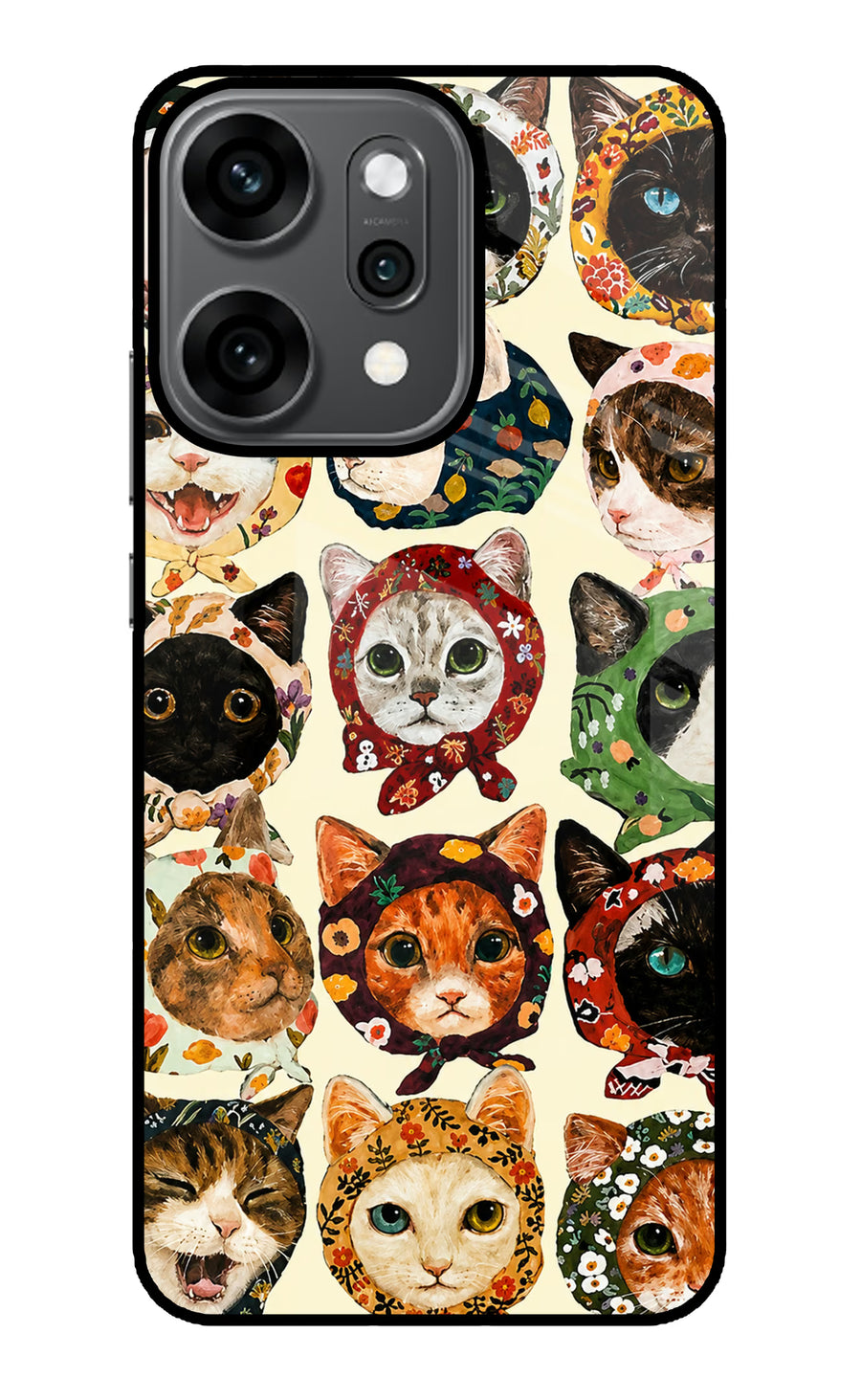 Cool Cat Oppo Reno14 Pro 5G Back Cover, Glass case