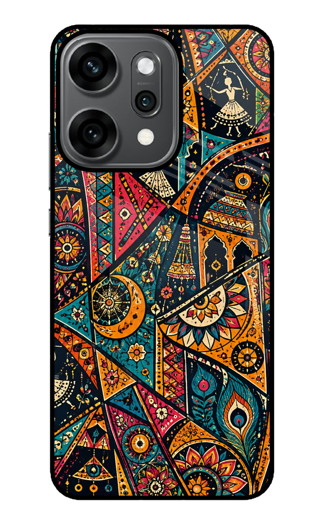 Folk Print Oppo Reno14 Pro 5G Glass Case