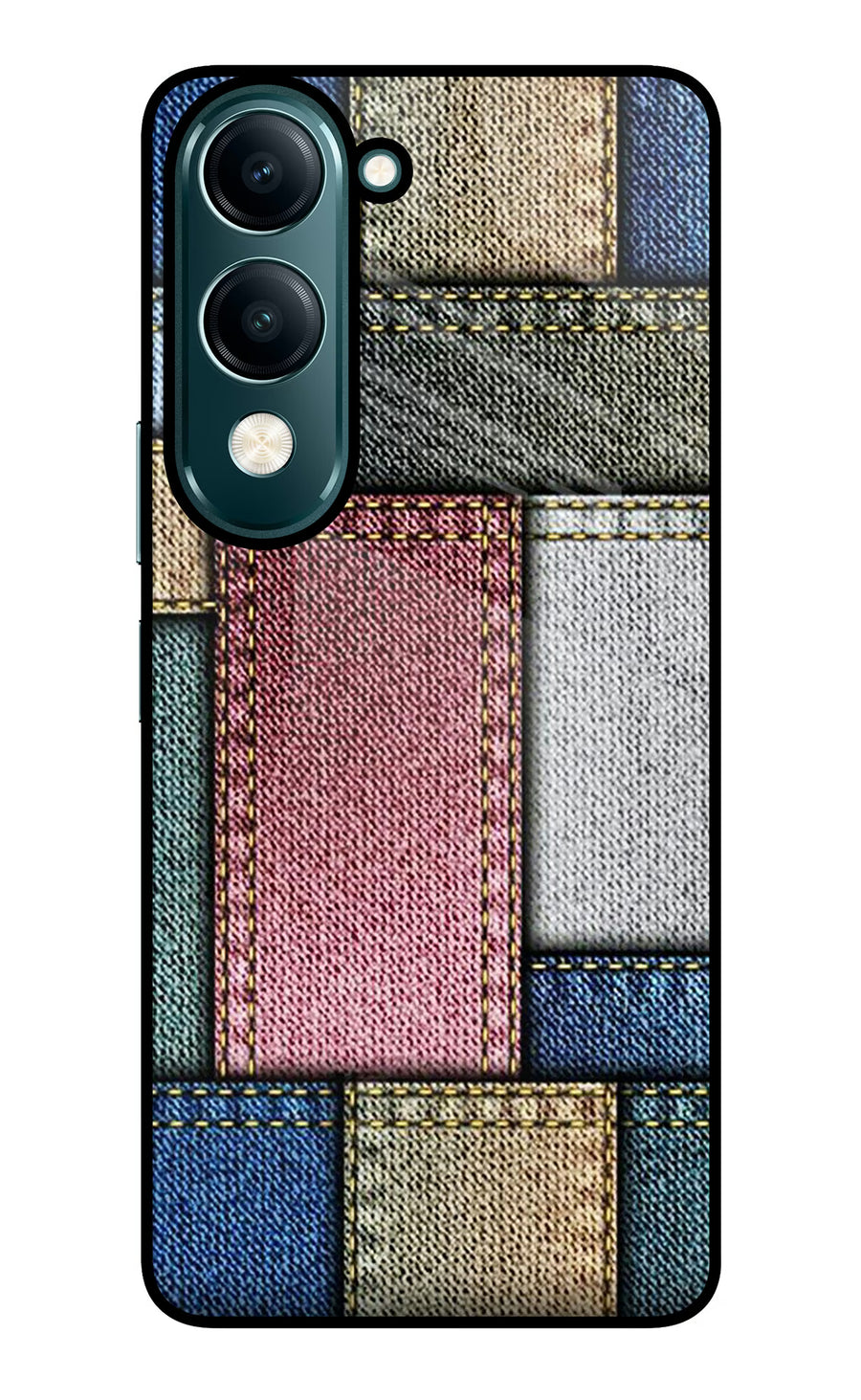 Multicolor Jeans Vivo Y19 5G Back Cover, Glass case