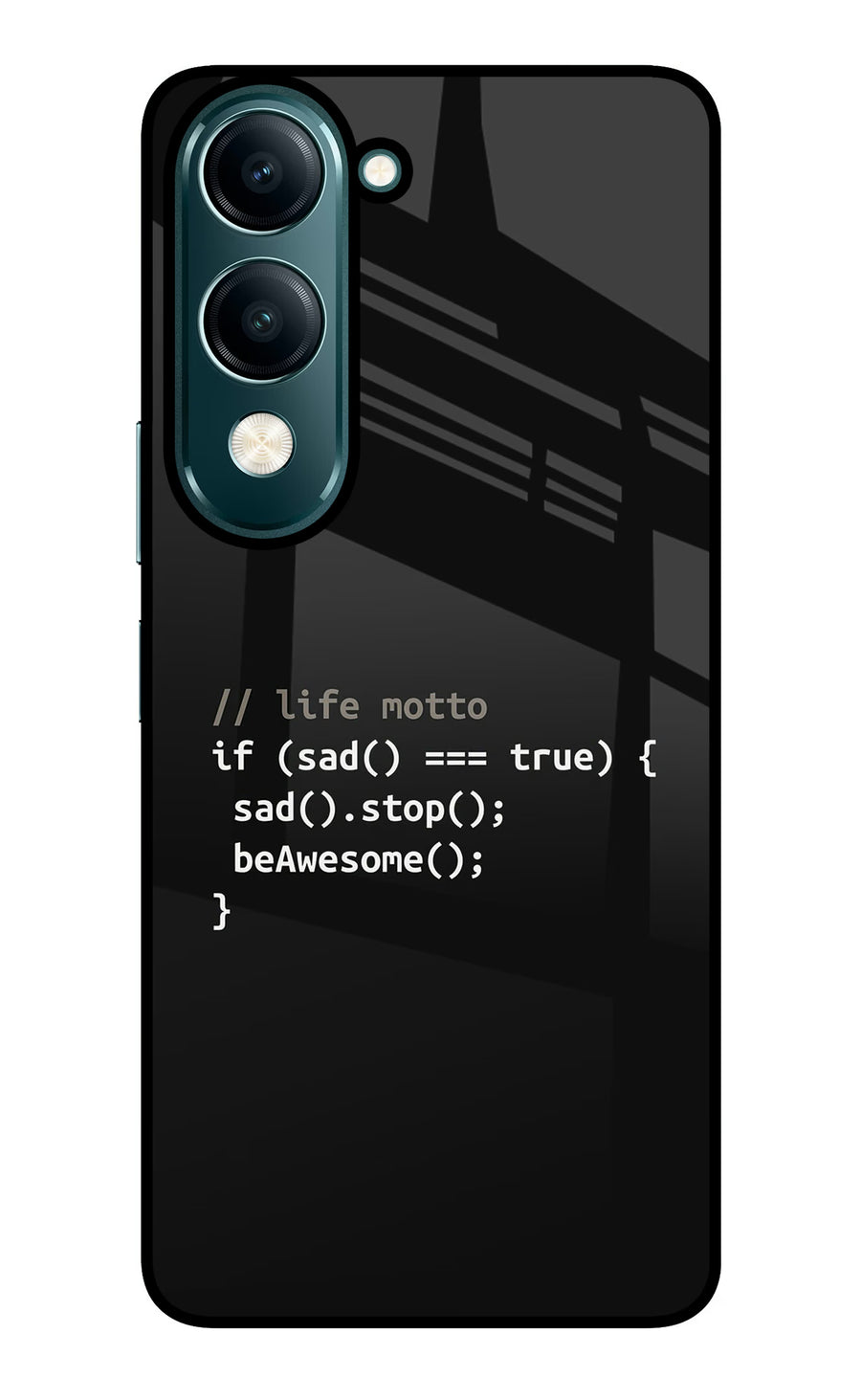 Life Motto Code Vivo Y19 5G Back Cover, Glass case