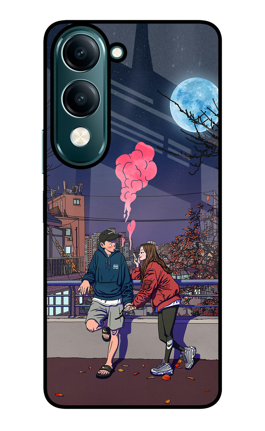 Chilling Couple Vivo Y19 5G Back Cover, Glass case