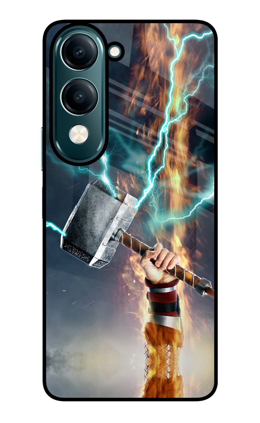 Thor Hammer Mjolnir Vivo Y19 5G Back Cover, Glass case
