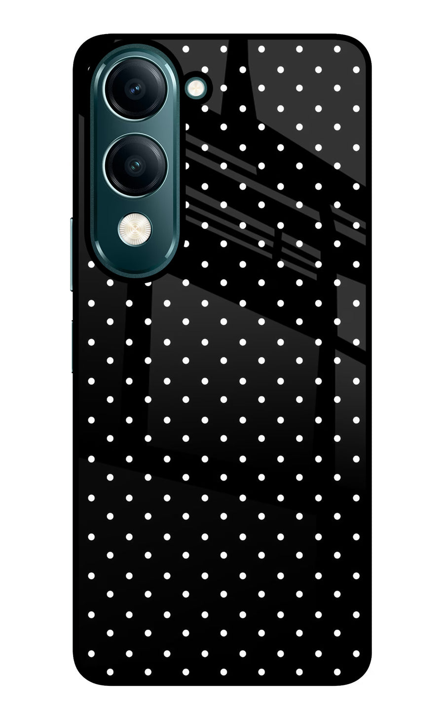 White Dots Vivo Y19 5G Back Cover, Glass case