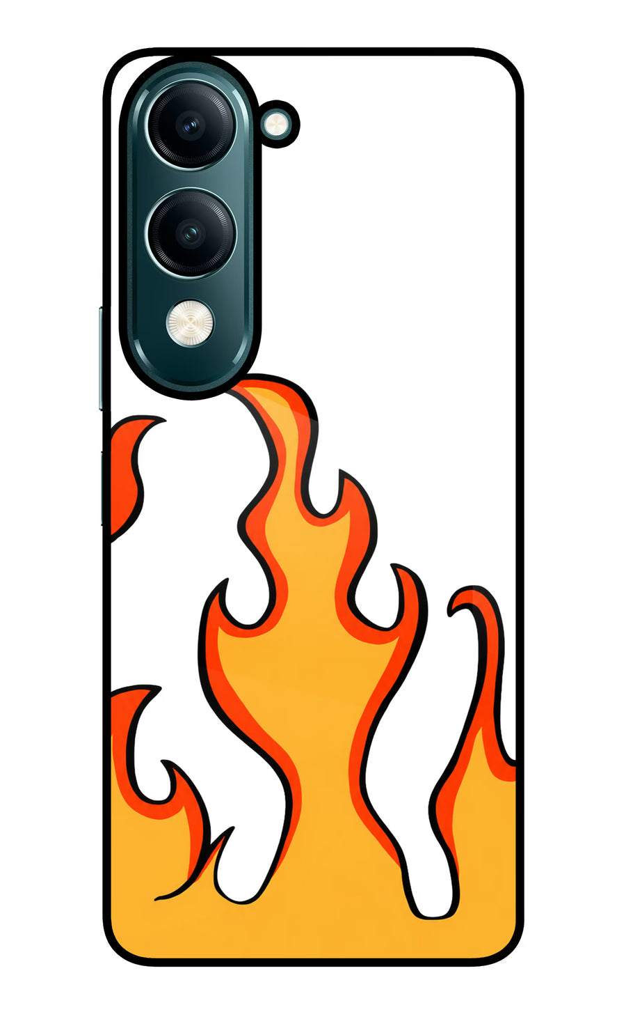 Fired Up – White Vivo Y19 5G Back Cover, Glass case