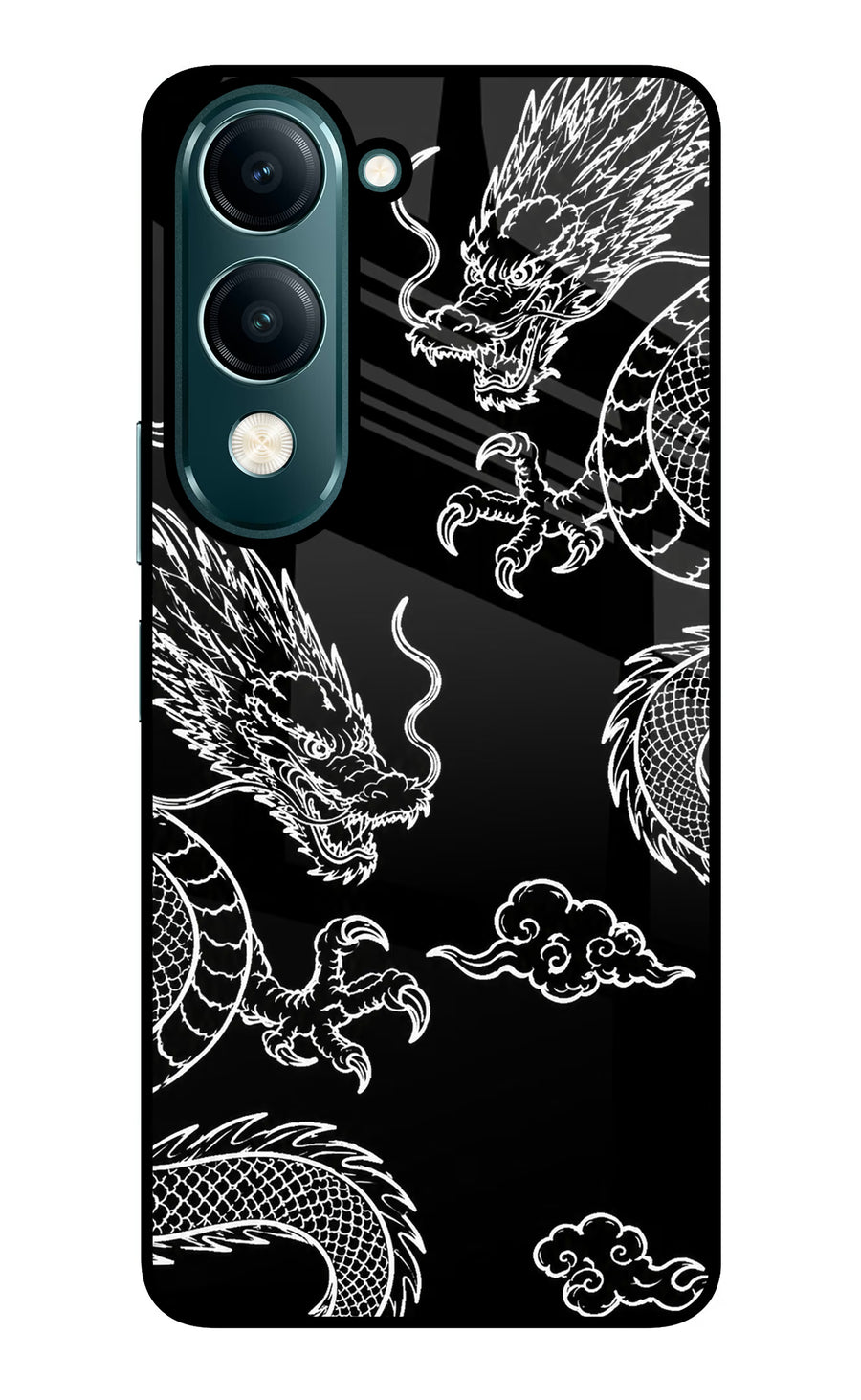 Twin Dragons Vivo Y19 5G Back Cover, Glass case