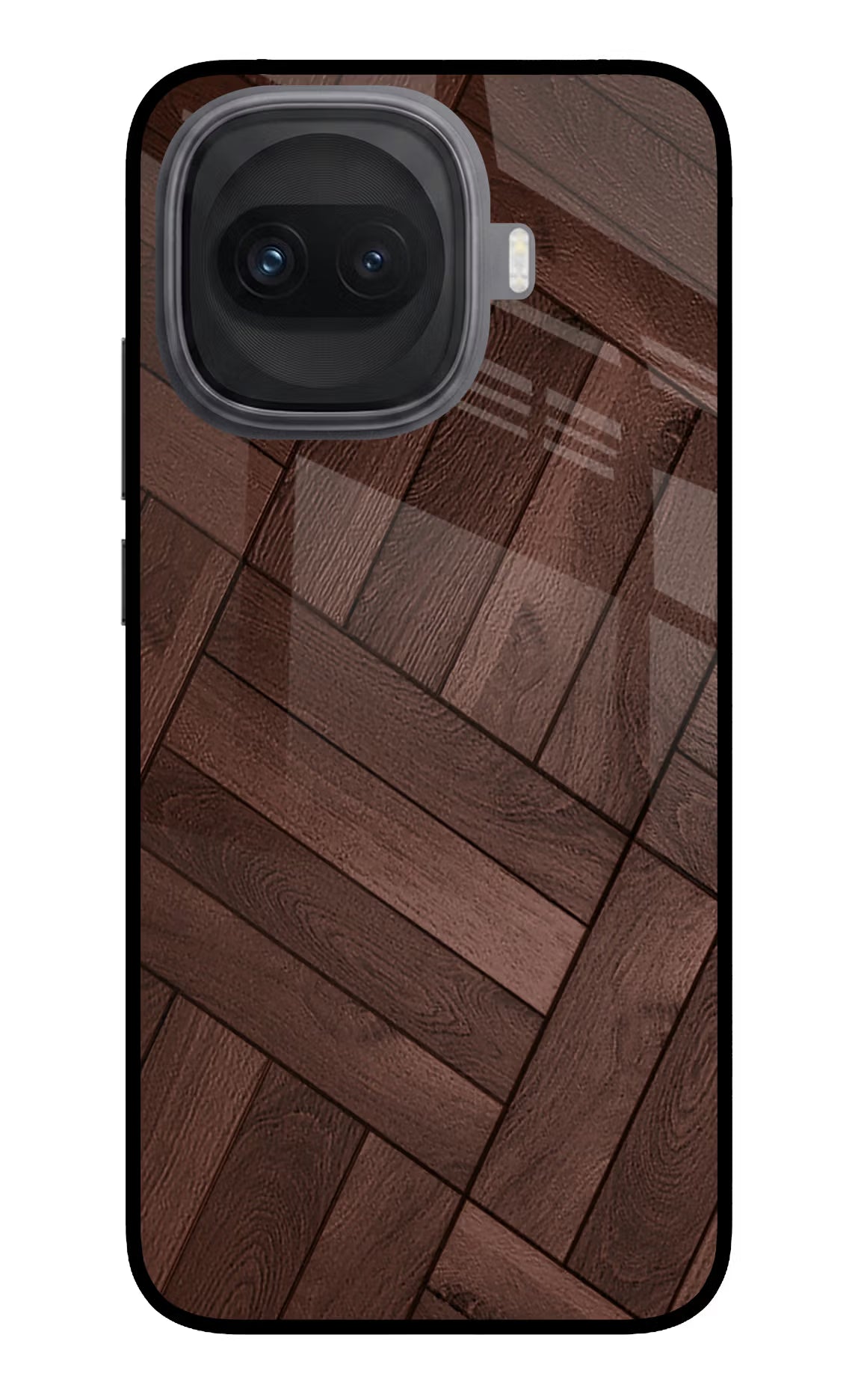 Wooden Texture Design iQOO 15R 5G Glass Case Back Cover by Casekaro