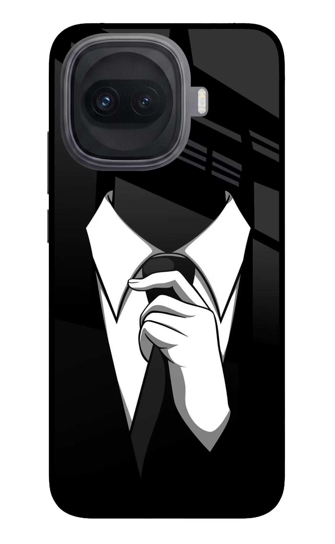 Black Tie iQOO 15R 5G Glass Case Back Cover by Casekaro