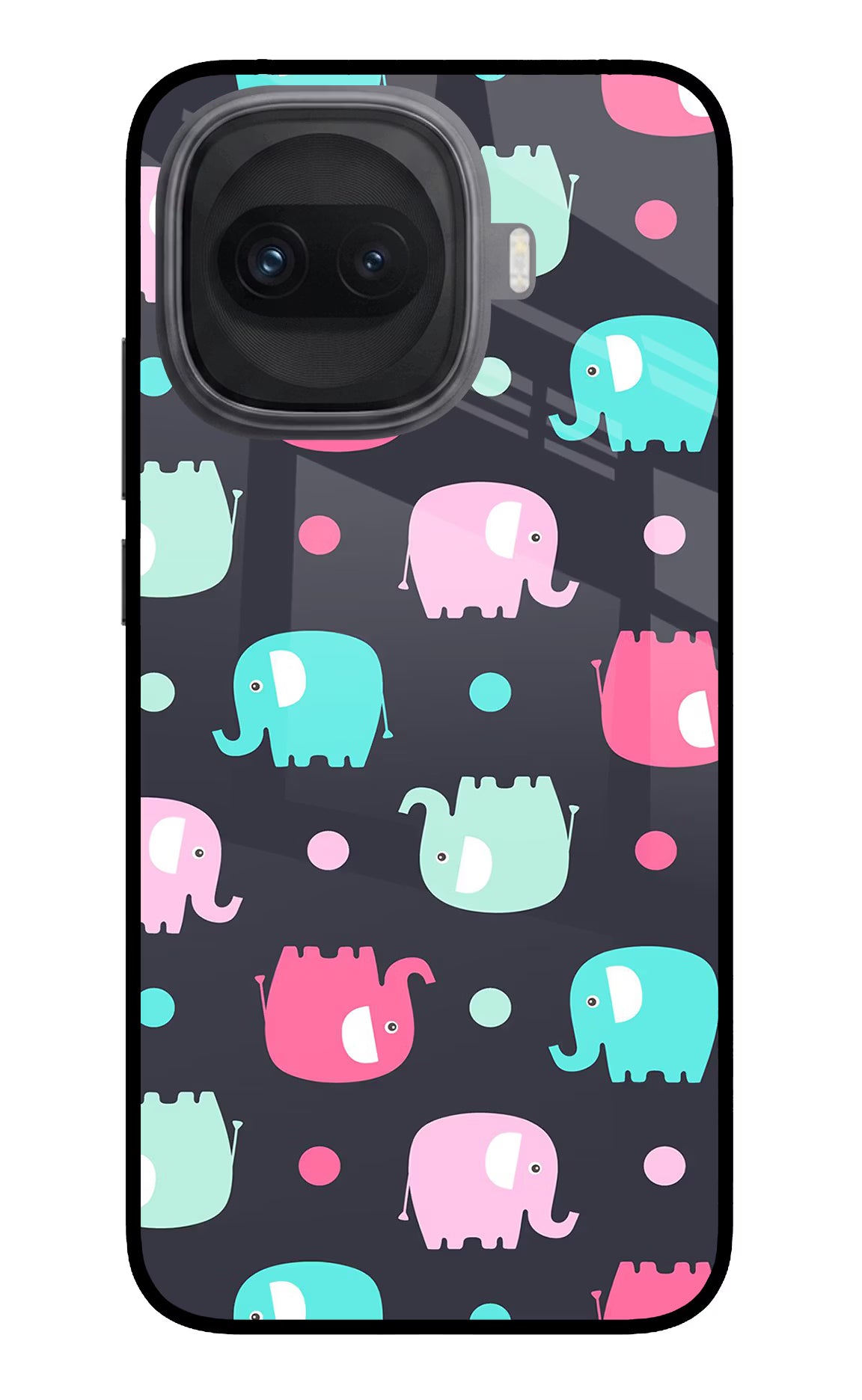 Elephants iQOO 15R 5G Glass Case Back Cover by Casekaro