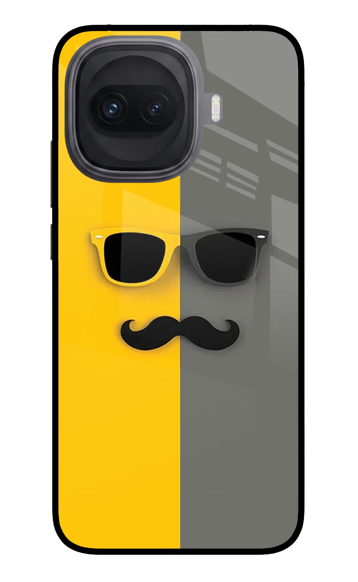Sunglasses with Mustache iQOO 15R 5G Glass Case Back Cover by Casekaro