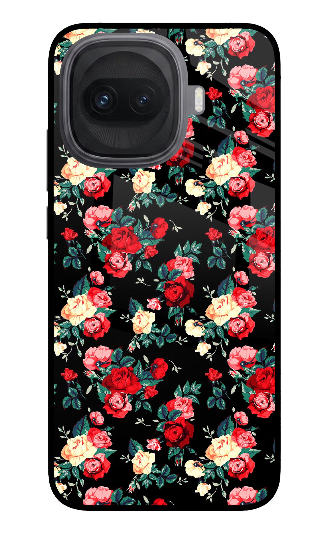 Rose Pattern iQOO 15R 5G Glass Case