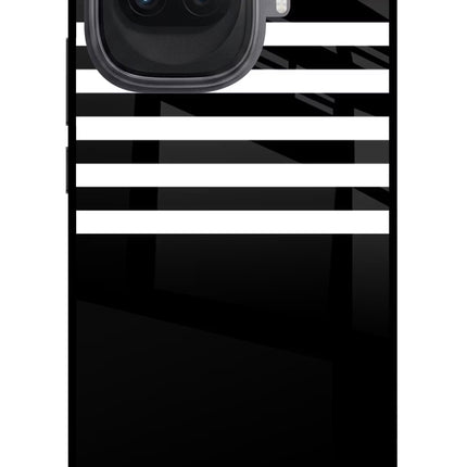 Black and White Print iQOO 15R 5G Glass Case Back Cover by Casekaro