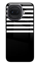 Black and White Print iQOO 15R 5G Glass Case Back Cover by Casekaro