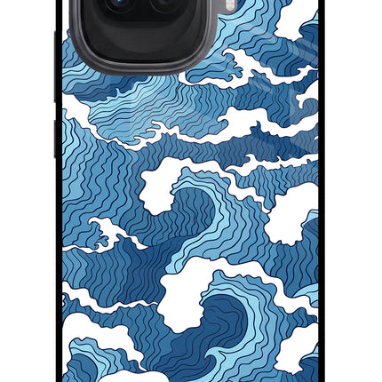 Blue Waves iQOO 15R 5G Glass Case Back Cover by Casekaro