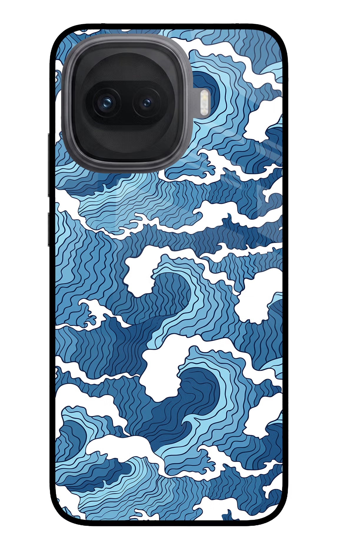 Blue Waves iQOO 15R 5G Glass Case Back Cover by Casekaro