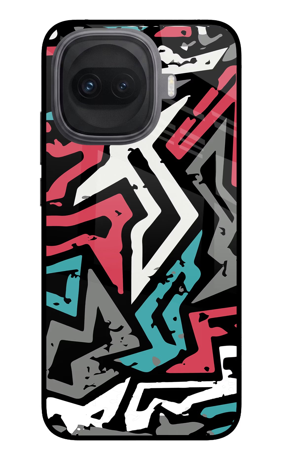 Geometric Graffiti iQOO 15R 5G Glass Case Back Cover by Casekaro