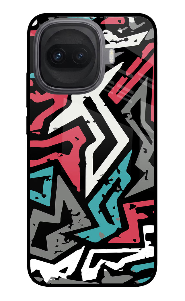 Geometric Graffiti iQOO 15R 5G Glass Case Back Cover by Casekaro