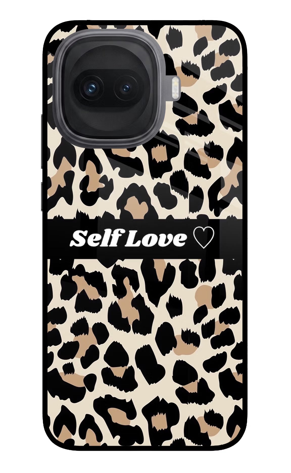 Leopard Print Self Love iQOO 15R 5G Glass Case Back Cover by Casekaro