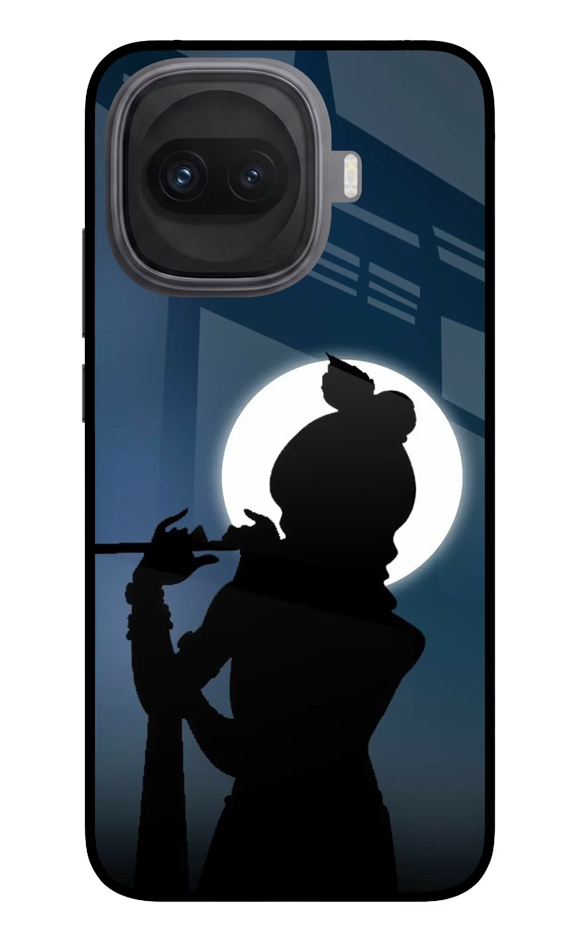 Shri Krishna Silhouette iQOO 15R 5G Glass Case Back Cover by Casekaro