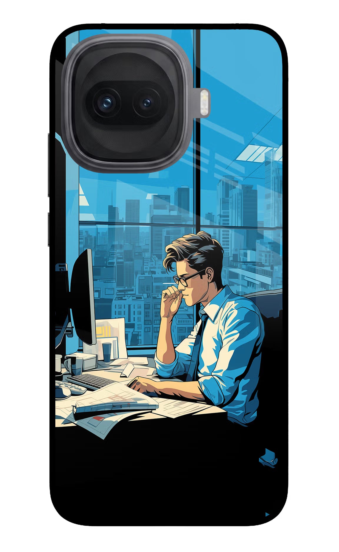 Focused Hustler (AI Generated) iQOO 15R 5G Glass Case