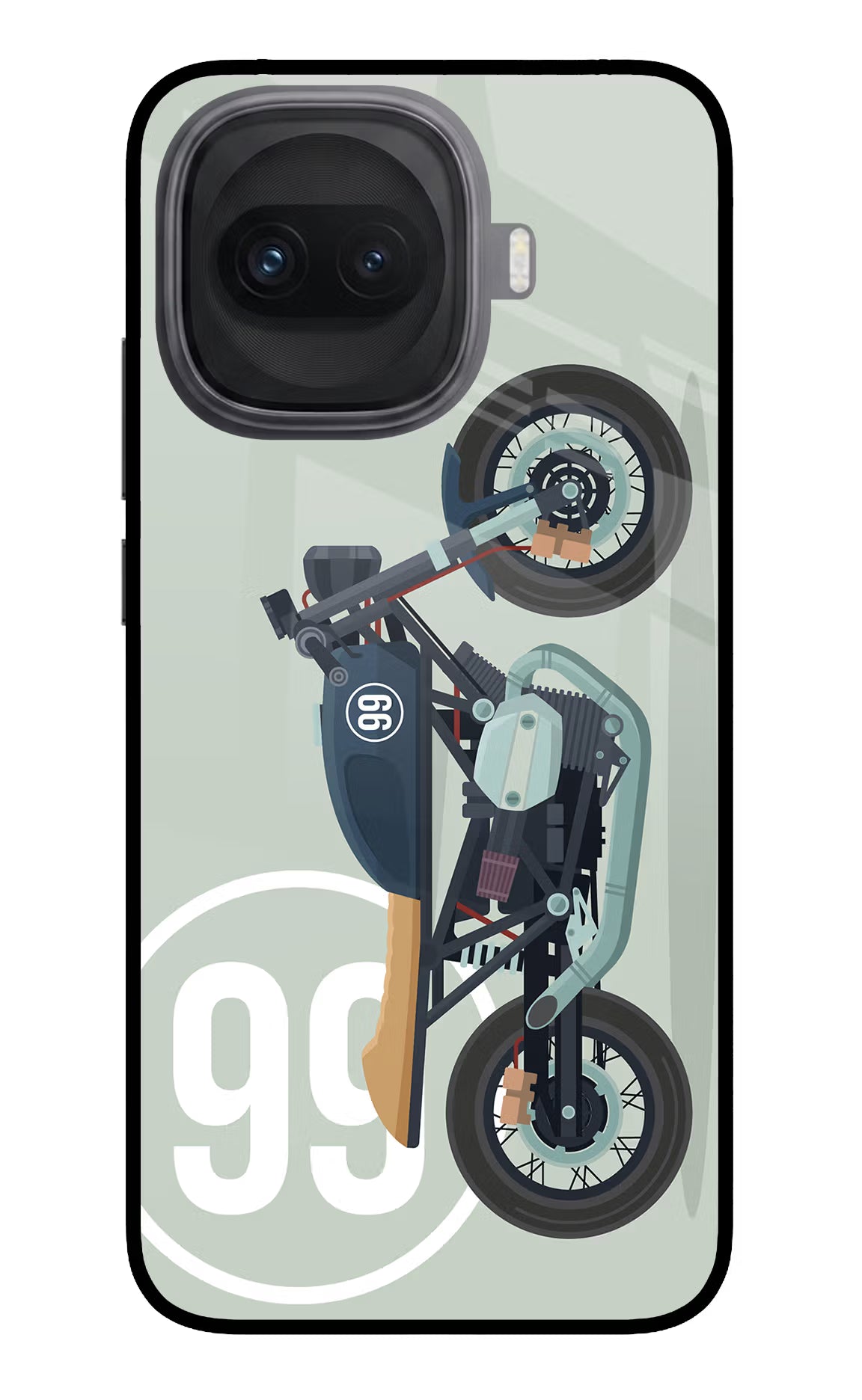 Classic Cafe Racer 99 iQOO 15R 5G Glass Case Back Cover by Casekaro
