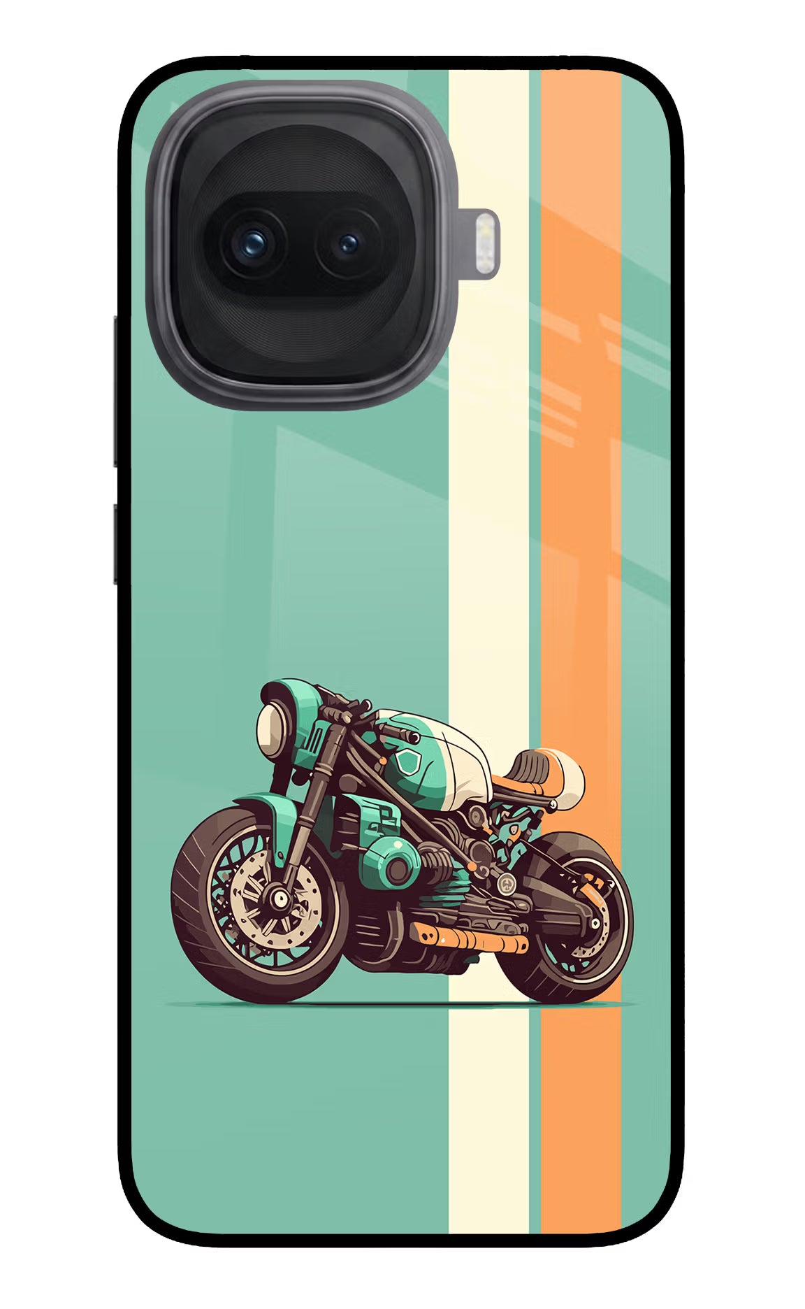 Striped Moto Drift iQOO 15R 5G Glass Case