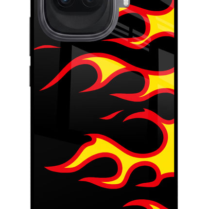 Side Sweep Flames iQOO 15R 5G Glass Case