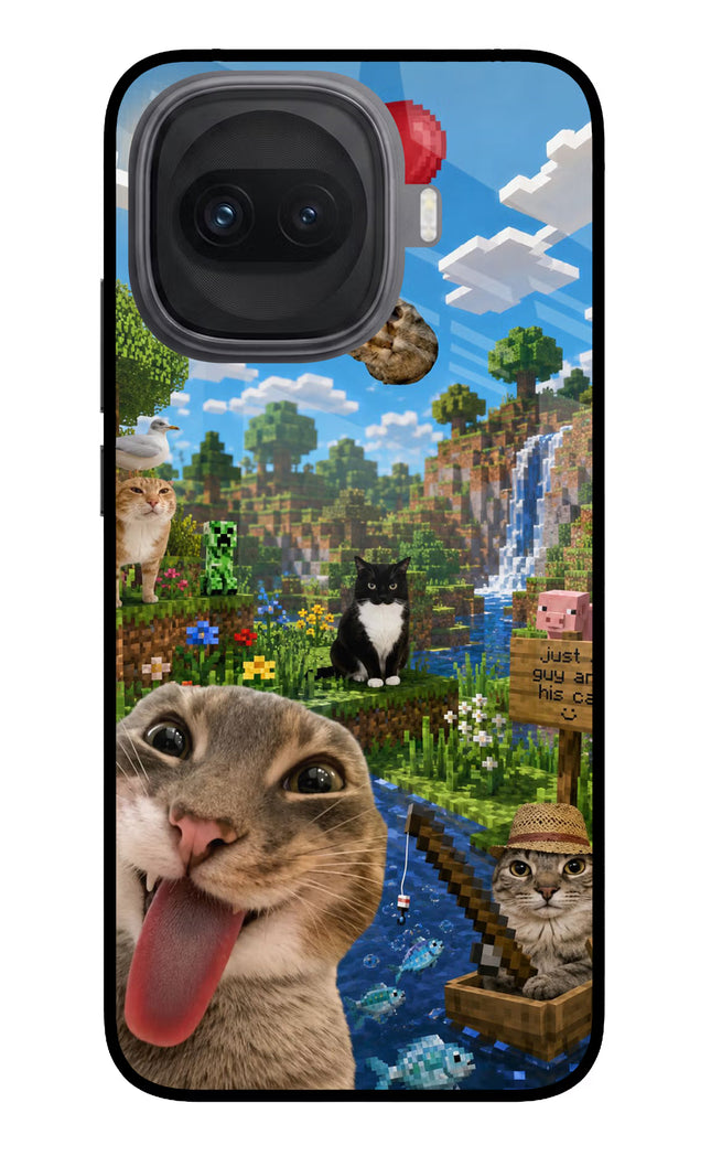 Minecraft Cat Chaos iQOO 15R 5G Glass Case
