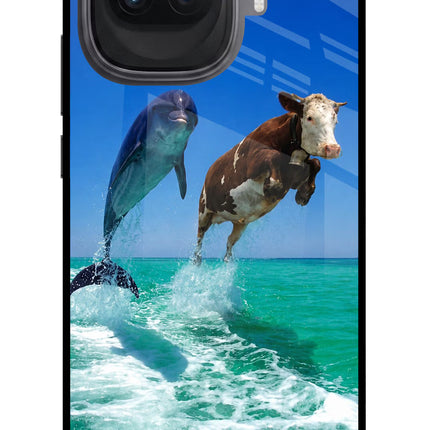 Dolphin vs Cow iQOO 15R 5G Glass Case