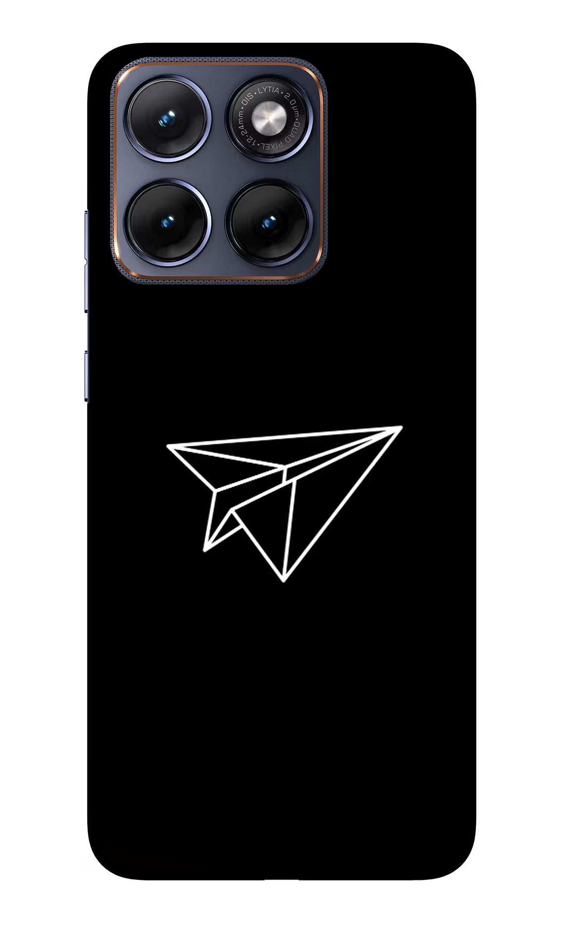 Paper Plane White Moto Edge 70 Fusion Glass Case Back Cover by Casekaro