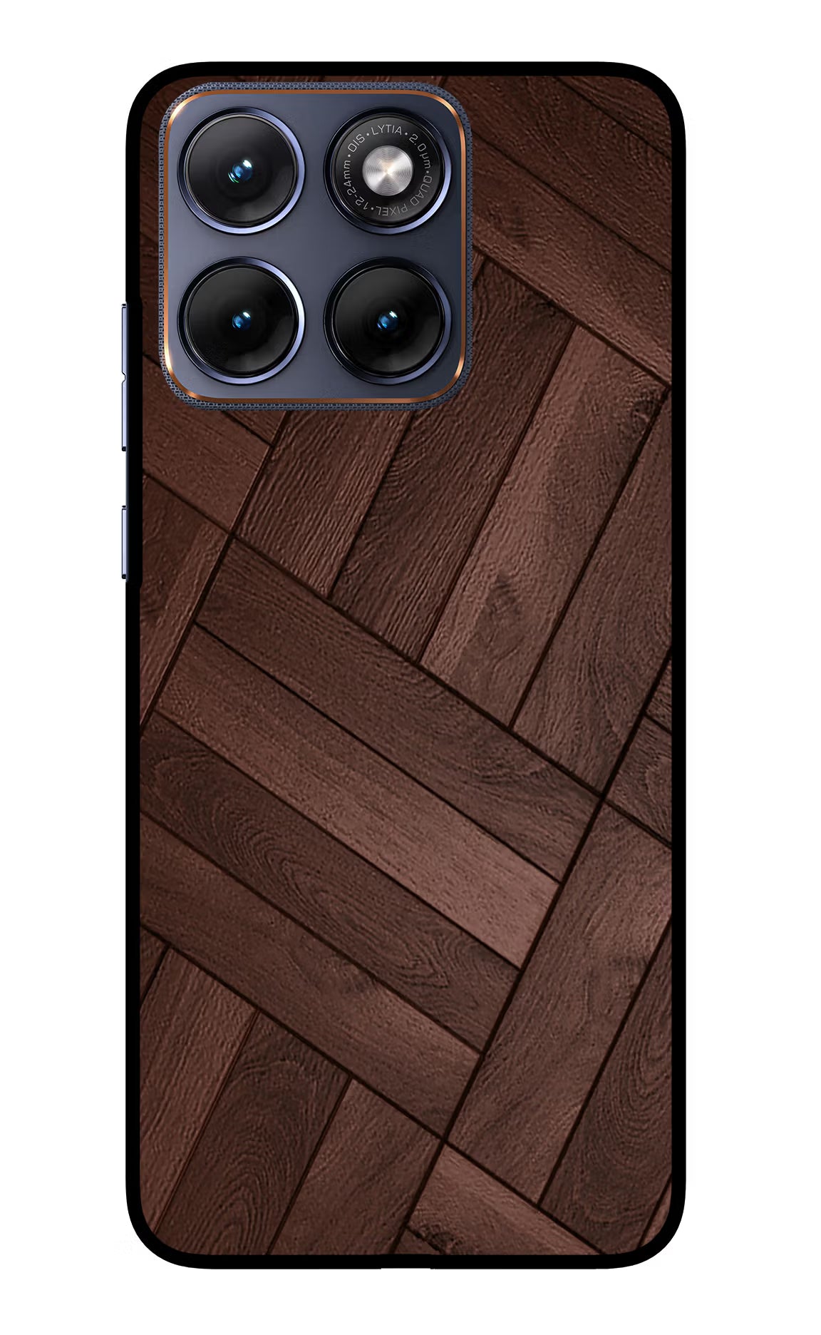 Wooden Texture Design Moto Edge 70 Fusion Glass Case Back Cover by Casekaro