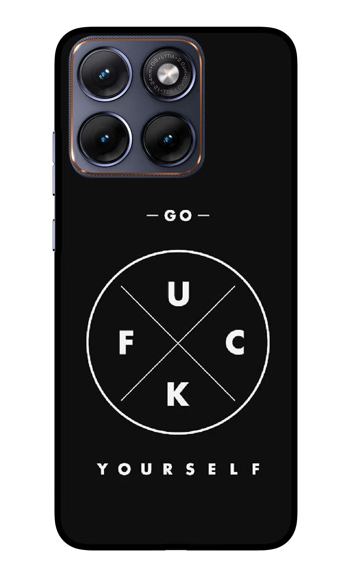 Go Fuck Yourself Moto Edge 70 Fusion Glass Case Back Cover by Casekaro