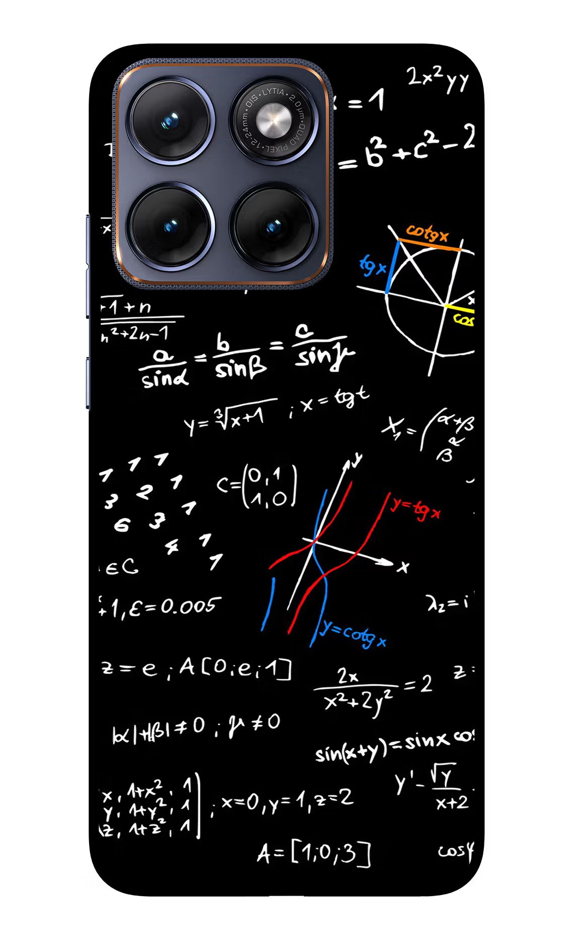 Mathematics Formula Moto Edge 70 Fusion Glass Case