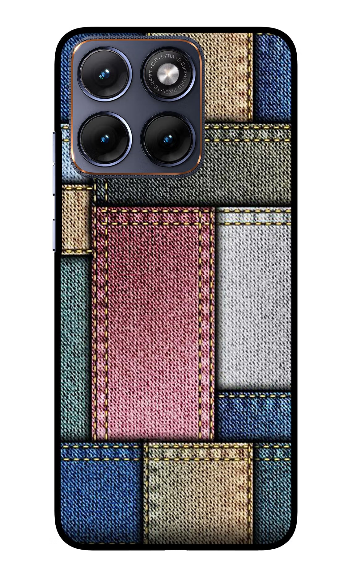 Multicolor Jeans Moto Edge 70 Fusion Glass Case Back Cover by Casekaro