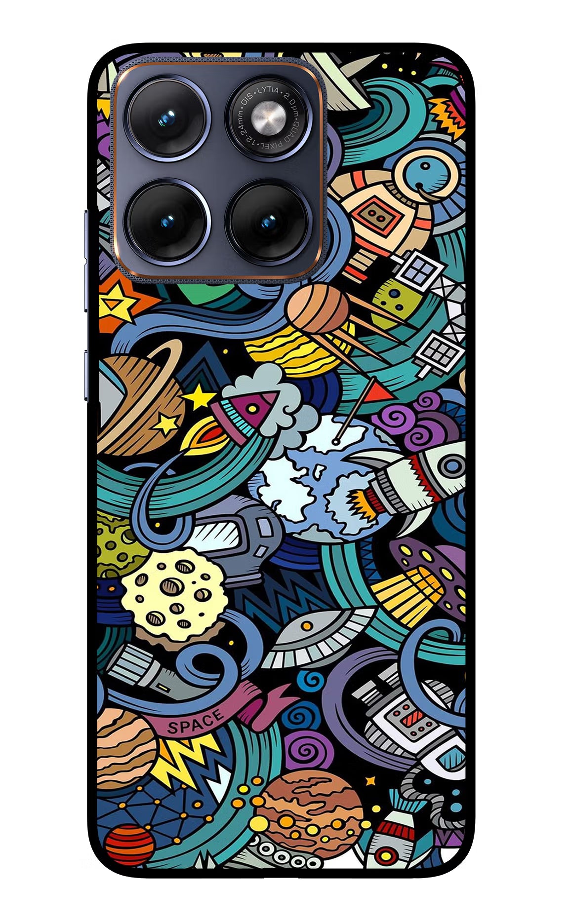 Space Abstract Moto Edge 70 Fusion Glass Case Back Cover by Casekaro