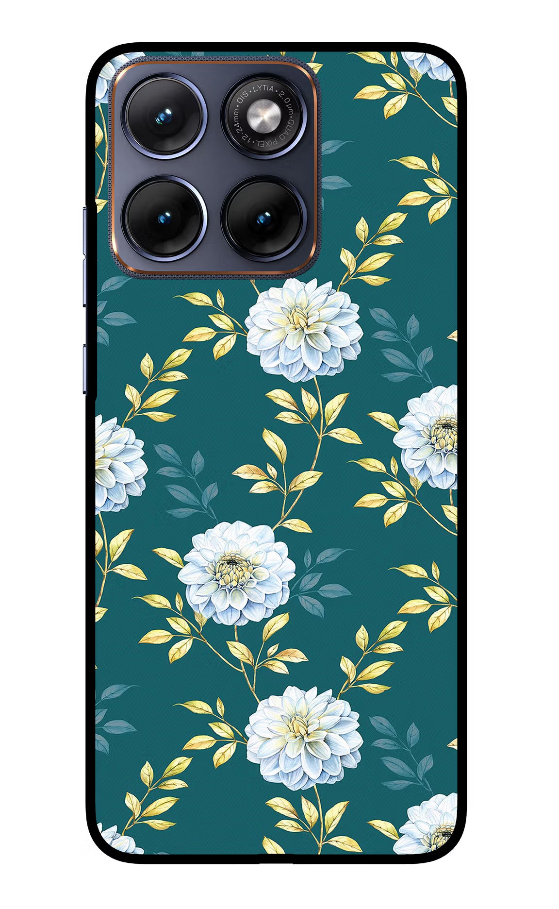 Flowers Moto Edge 70 Fusion Glass Case Back Cover by Casekaro