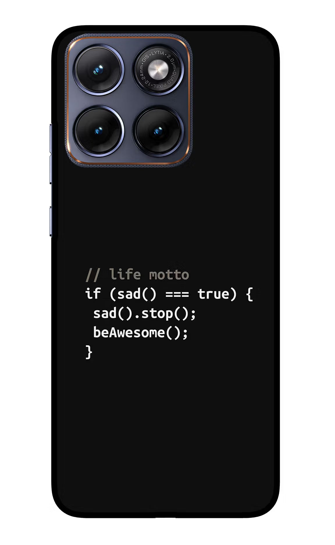 Life Motto Code Moto Edge 70 Fusion Glass Case Back Cover by Casekaro