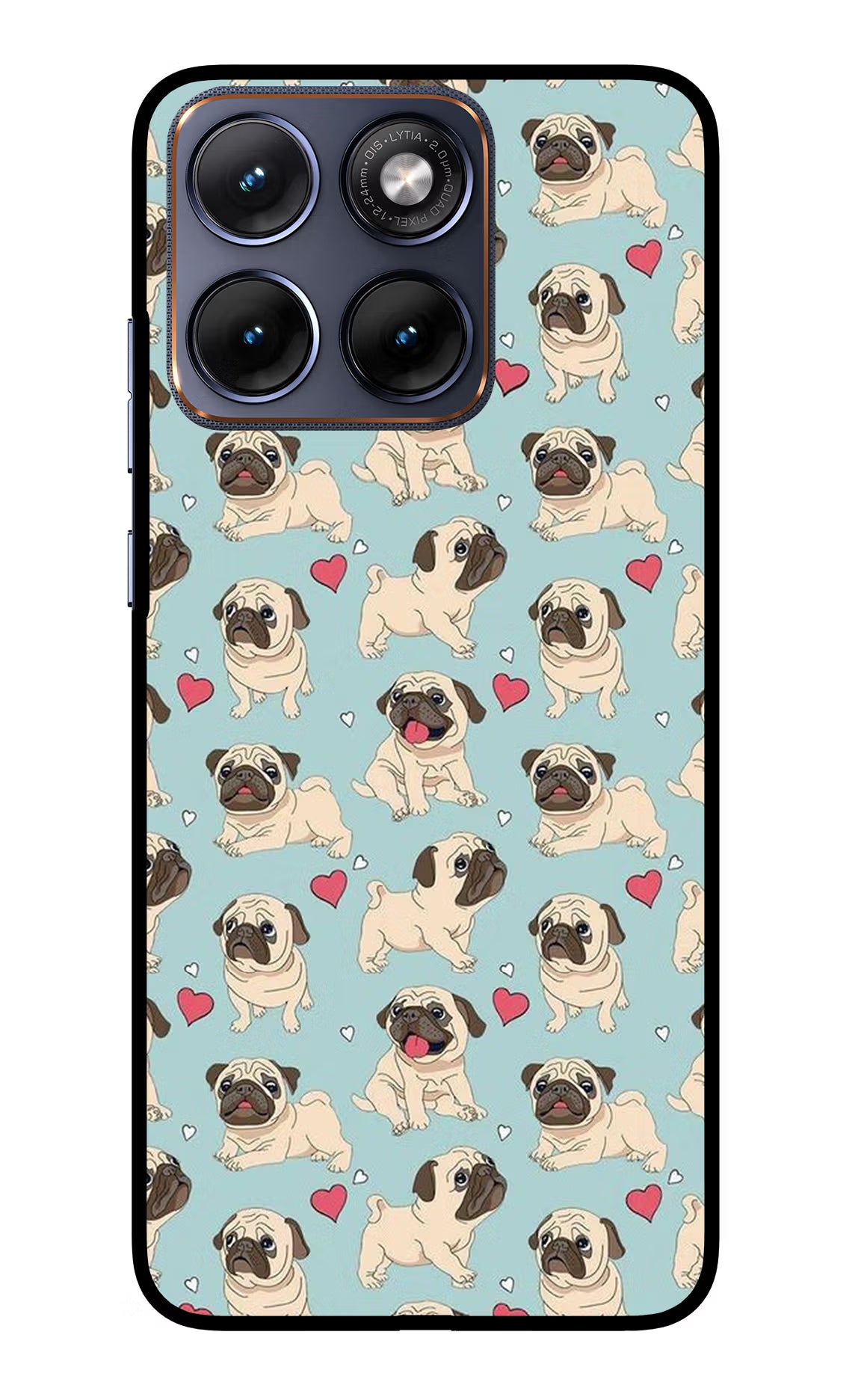 Pug Dog Moto Edge 70 Fusion Glass Case Back Cover by Casekaro