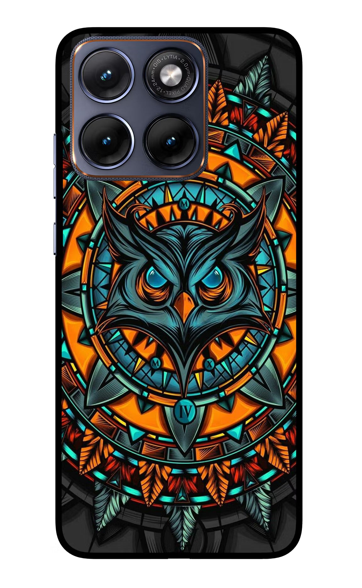 Angry Owl Art Moto Edge 70 Fusion Glass Case Back Cover by Casekaro