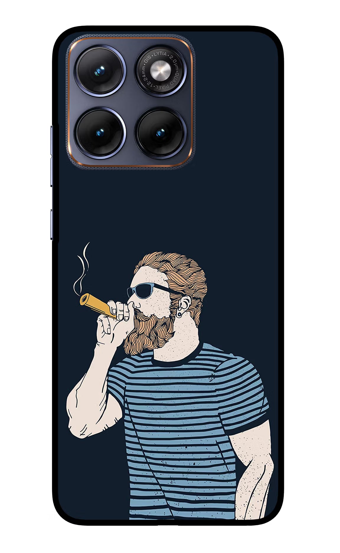 Smoking Moto Edge 70 Fusion Glass Case Back Cover by Casekaro